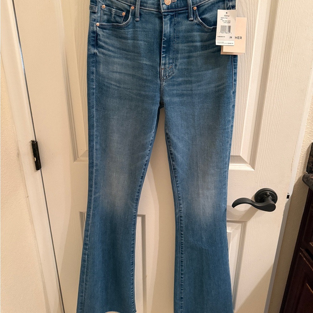 MOTHER The Weekender Fray jeans in Denim Blue